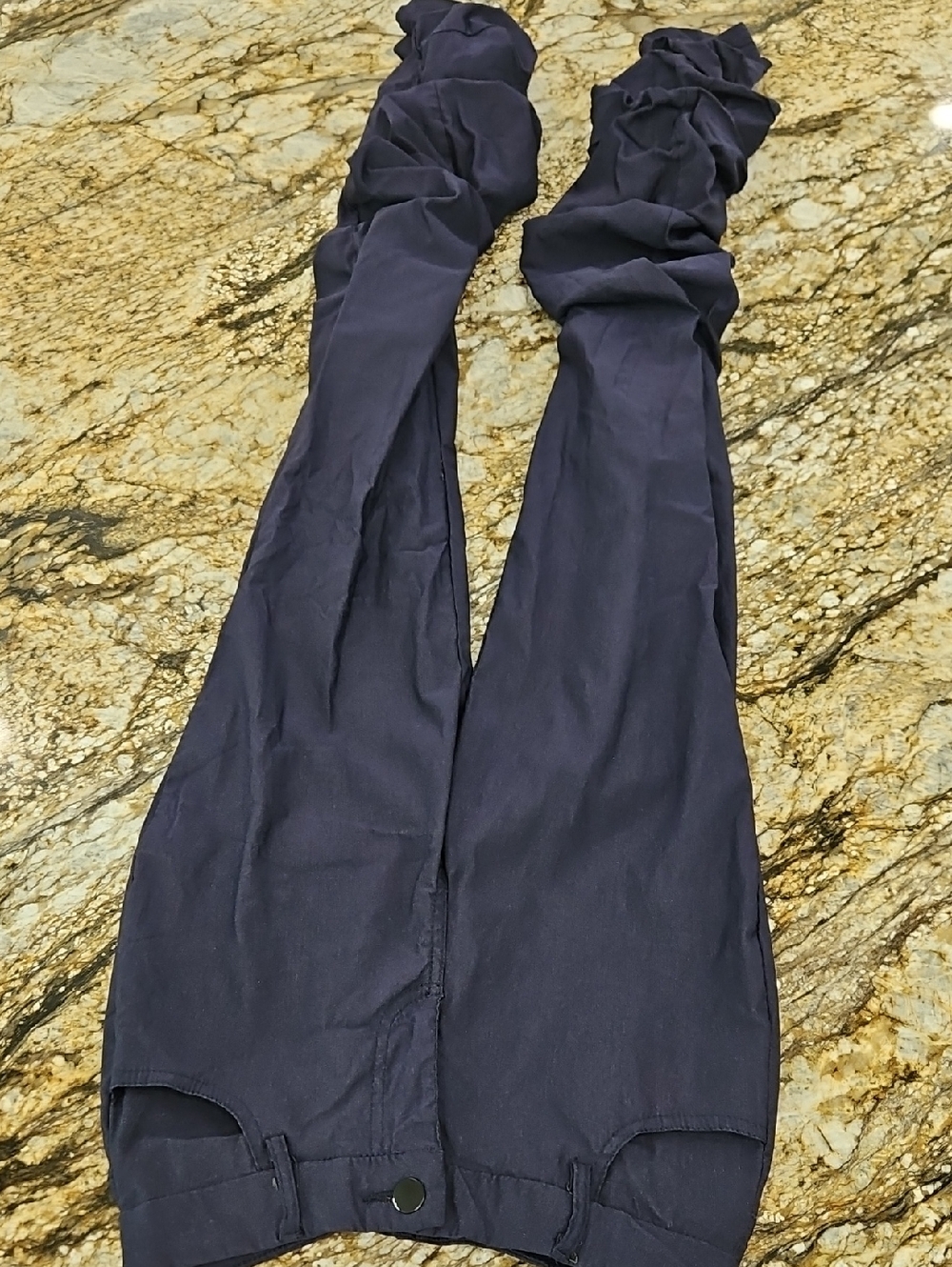 Like an Angel Women's Navy Stretch Scrunch Ankle. Size S, Inseam 33" Rise 8"